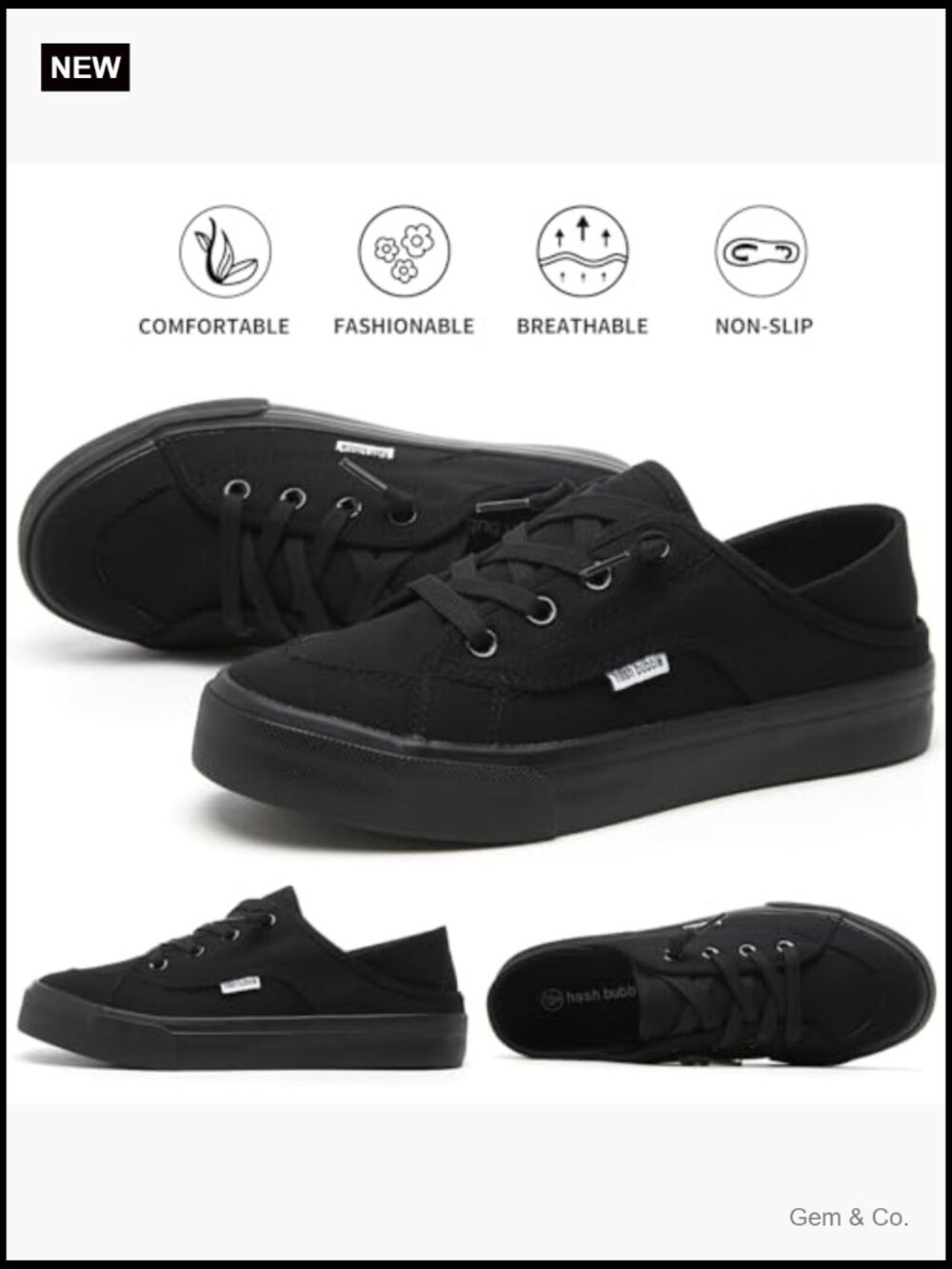 Women's Slip On Canvas Sneakers Loafers Non Slip Fashion Shoes - Picture 4 of 7